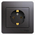 Розетка 1-м СП Glossa 16А IP20 250В с заземл. в сборе графит SE GSL001342