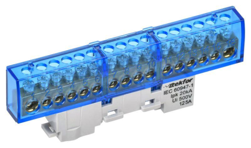 Шина нулевая N неизол на универс. держ. 8х12-18-С TEKFOR IEK TF-NN20-18-DL-K07