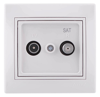 Розетка телевизионная проходная TV/SAT Mira с бел. вставкой бел. LEZARD 701-0202-160
