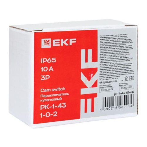 Переключатель кулачковый ПК-1-43 3п 10А "1-0-2" IP65 EKF pk-1-43-10-65