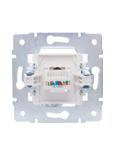 Розетка компьютерная 1-м СП Vesna механизм жемчуж./бел. перламутр LEZARD 742-3088-140