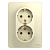Розетка 2-м СП Glossa 16А IP20 с заземл. в сборе беж. SE GSL000224