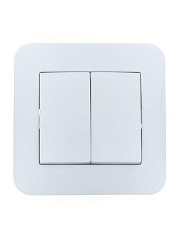 Выключатель 2-кл. 1п СП ASTI 10А IP20 в сборе бел. LEZARD 7081-0202-101