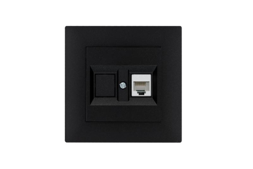 Розетка компьютерная CAT 5+гнездо Karea RIZZ STAR чер. Makel 88054035