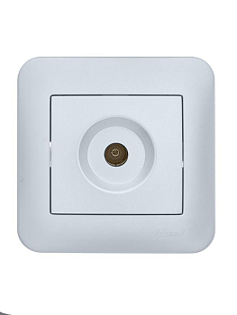 Розетка телевизионная проходная TV СП ASTI IP20 в сборе жемчуж./бел. перламутр. LEZARD 7081-3030-129