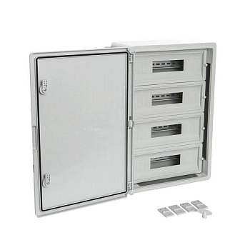 Корпус пластиковый распределительный ЩРН-60 IP65 сер. дверь 600х400х200 Промрукав PR08.26501