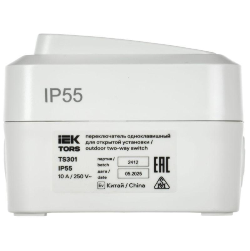 Переключатель 1-кл. ОП TORS 10А IP55 TS301 бел. IEK TS-V10-0-10-55-K01
