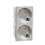 Розетка Unica Modular 45град. 2х2P+E защ. шторки безвинт. клеммы алюм. SchE NU306630
