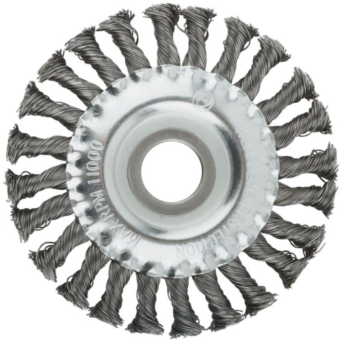 Корщетка тип "колесо" посадочный диаметр 22.2мм стальная витая проволока 125мм MOS 38930М