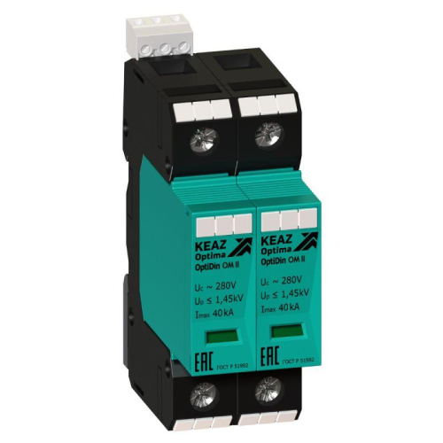 Ограничитель импульсных перенапряжений (УЗИП) OptiDin OM II 2 280/40/R КЭАЗ 114299