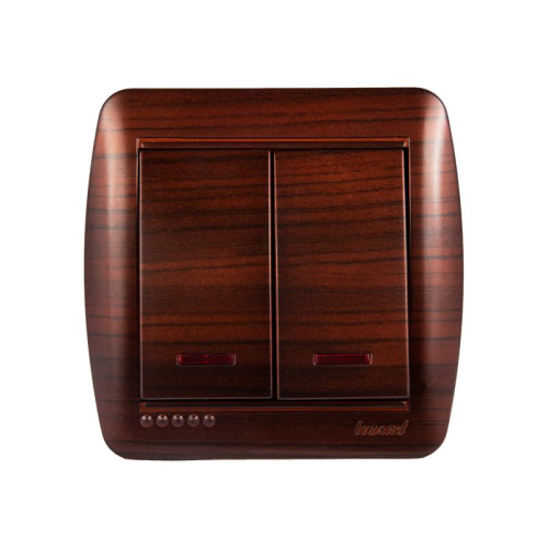 Выключатель 2-кл. ОП Demet 10А IP20 с подсветкой маун LEZARD 711-0400-112