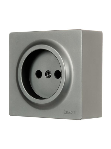 Розетка 1-м ОП LETO без заземл. ПБТ платина LEZARD 752-3500-121B