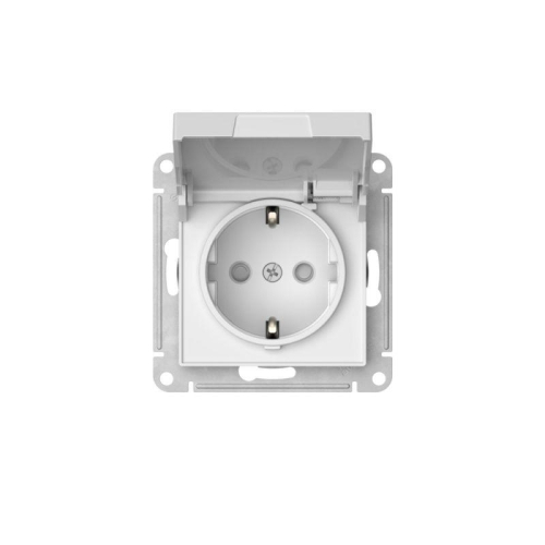 Розетка AtlasDesign 16А IP20 с заземл. защ. шторки с крышкой быстрозажим. клем. механизм бел. SE ATN000146S