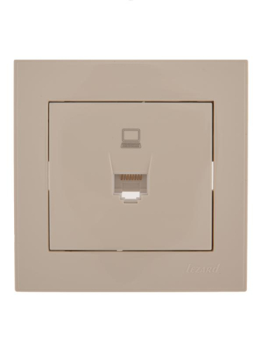 Розетка компьютерная СП Rain RJ45 крем. LEZARD 703-0303-139