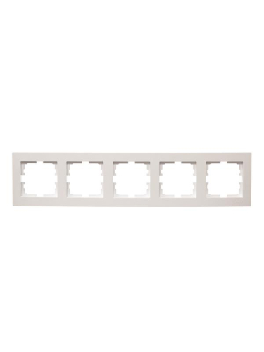 Рамка 5-местн. горизонт. VESNA жемчужно-бел. перламутр LEZARD 742-3000-150