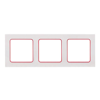 Рамка 3-м Стокгольм бел. с линией цвета красн. PROxima EKF EAM-G-304-10