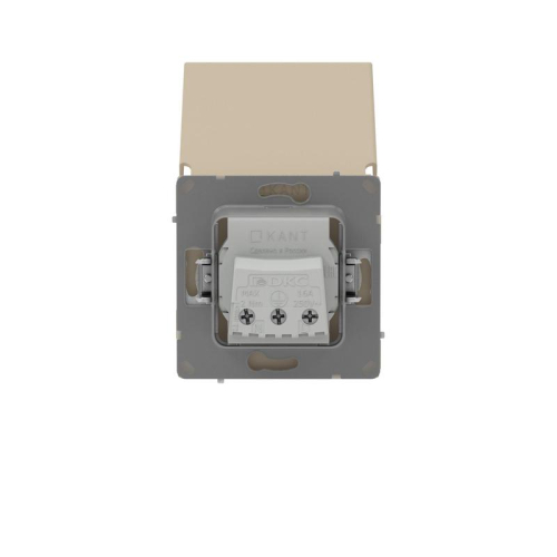 Розетка силовая KANT IP44 2P+E защ. шторки с крышкой ванильн. марципан DKC 7015013