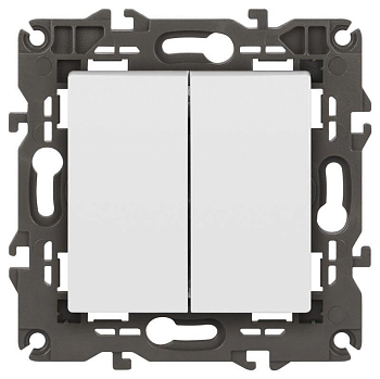 Выключатель ЭРА Elegance 14-1104-01М двойной 10АХ-250В матов. бел. Эра Б0065797