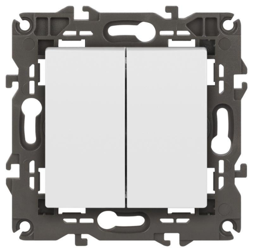 Выключатель ЭРА Elegance 14-1104-01М двойной 10АХ-250В матов. бел. Эра Б0065797