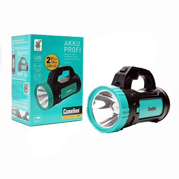Фонарь аккумуляторный LED51527 3Вт 1LED+COB 4 режима Type C 3хLR03 пластик. черн./зел. Camelion 15130