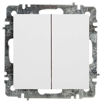 Переключатель Intro Accent 6-107-01 двойн. 10А-250В IP20 СУ AL/CU бел. Intro Б0063554