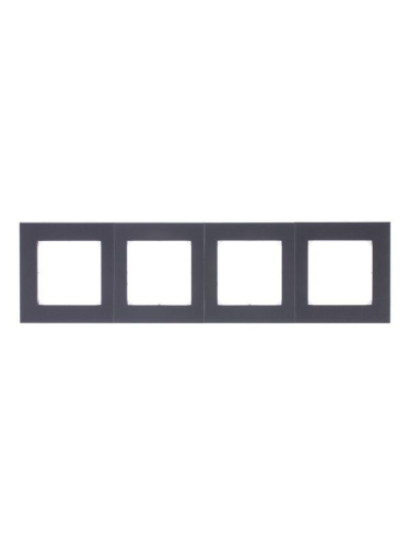 Рамка Levit 4п сталь/дым. черн. ABB 2CHH015040A6069