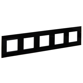 Рамка 5-м SKANDY SK-F25Bl стекло черн. IEK SK-M52-G-K02