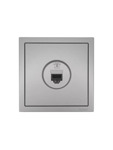Розетка телефонная СП ZIMA IP20 евро стандарт механизм сер. матов. LEZARD 704-7488-137