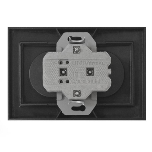 Розетка 2-м СП Бриллиант 16А IP20 с заземл. в сборе графит Universal 7947533-Gr