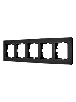 Рамка 5-местн. гориз. VESNA стекло черн. матов. LEZARD 742-5980-150