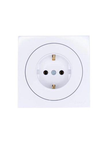 Розетка 1-м OSEN IP20 с заземл. ПБТ бел. LEZARD 743-0288-122B