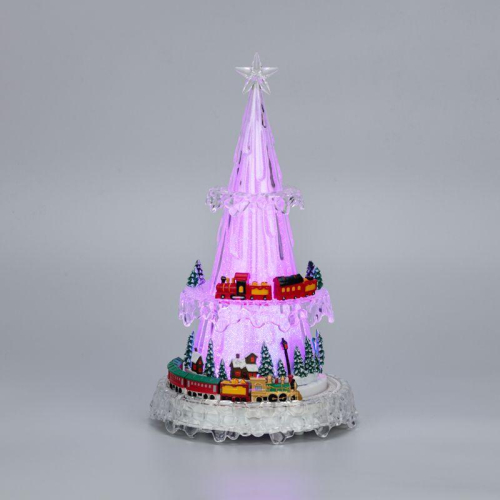 Фигура светодиодная "Новогодний поезд с мелодией" 30.5см RGB на подставке Neon-Night 513-025