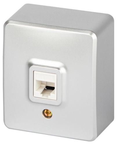 Розетка Эксперт 11-3203-03 информационная RJ45 IP20 ОУ алюм. Эра Б0063009