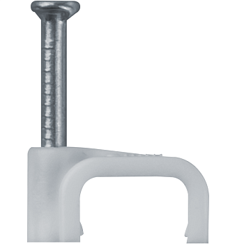 Скоба крепежная прямая с гвоздем d14мм OCS-14-50 пластик. (уп.50шт) ОНЛАЙТ 90707