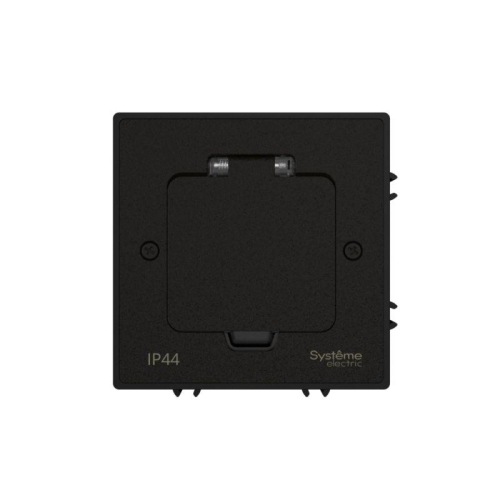 Лючок MultiDesk MDK21 с розеткой 2P+E 16А 250В IP44 с монтажной коробкой для бетонных полов черн. матов. SE MDK21202MBC