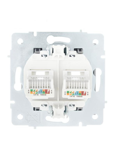 Розетка компьютерная 2-м СП Vesna механизм платина LEZARD 742-3588-141