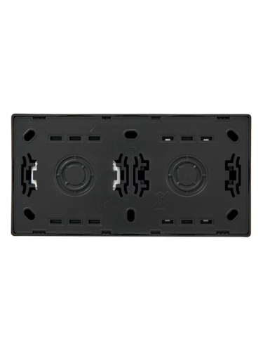 Блок ОП LETO (1-кл. выключатель проходной + 1-м розетка с заземл.) горизонт. черн. бархат LEZARD 752-4200-170BVP