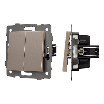 Выключатель непроходной 2-кл. SWT-MK02-PL-GD-V 10А 250В механизм Arlight 049890