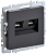 Розетка компьютерная двойная СП RJ45 кат.6 BRITE РК11-2-БрГ механизм графит IEK BR-K20-2-K53
