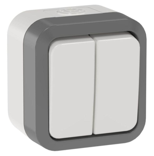 Выключатель проходной 2-кл. ОП TORS 10А IP55 TS225 сер-бел IEK TS-V22-0-10-55-K41