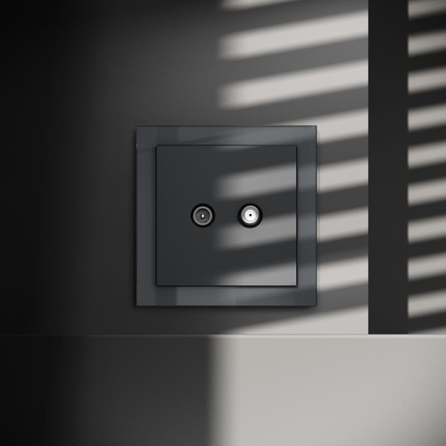 Розетка телевизионная оконечная TV + SAT 2-м СП S70 механизм графит Voltum VLS060407