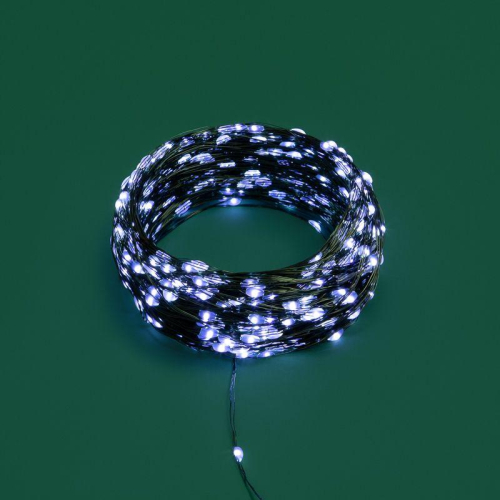 Гирлянда светодиодная "Роса" 50м 500LED бел. IP20 230В с контроллером провод зел. Neon-Night 303-285