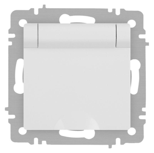 Розетка Accent 6-203-01М 2P+E Schuko с крышкой 16А-250В IP20 СУ бел. матов. Intro Б0063713