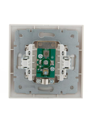 Розетка телевизионная оконечная TV СП Deriy 16А IP20 жемчуж./бел. металлик LEZARD 702-3030-130