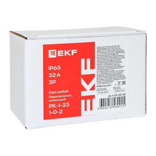 Переключатель кулачковый ПК-1-23 3п 32А "1-0-2" IP65 EKF pk-1-23-32-65