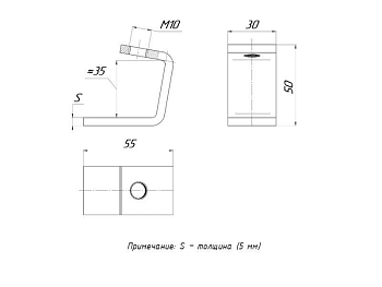 Прижим STRUT балочный П-образн. (5мм) EKF stpb-5-TDZ