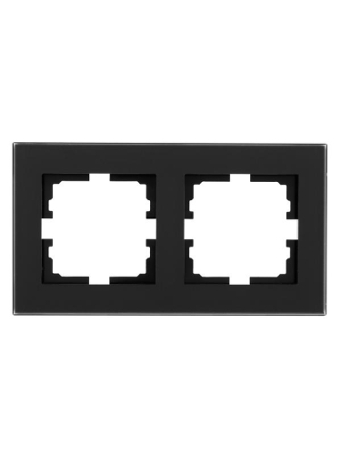 Рамка 2-местн. гориз. VESNA стекло черн. матов. LEZARD 742-5980-147