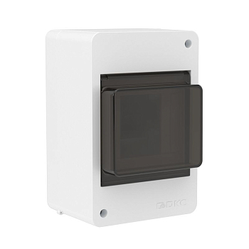 Щиток 4 мод настенный с тонированной дверцей бел. DKC F04W0WD