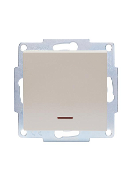Выключатель 1-кл. СП Vesna с индикацией механизм жемчуж./бел. перламутр. LEZARD 742-3088-111