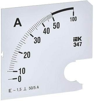 Шкала сменная для амперметра Э47 50/5А-1.5 96х96мм IEK IPA20D-SC-0050